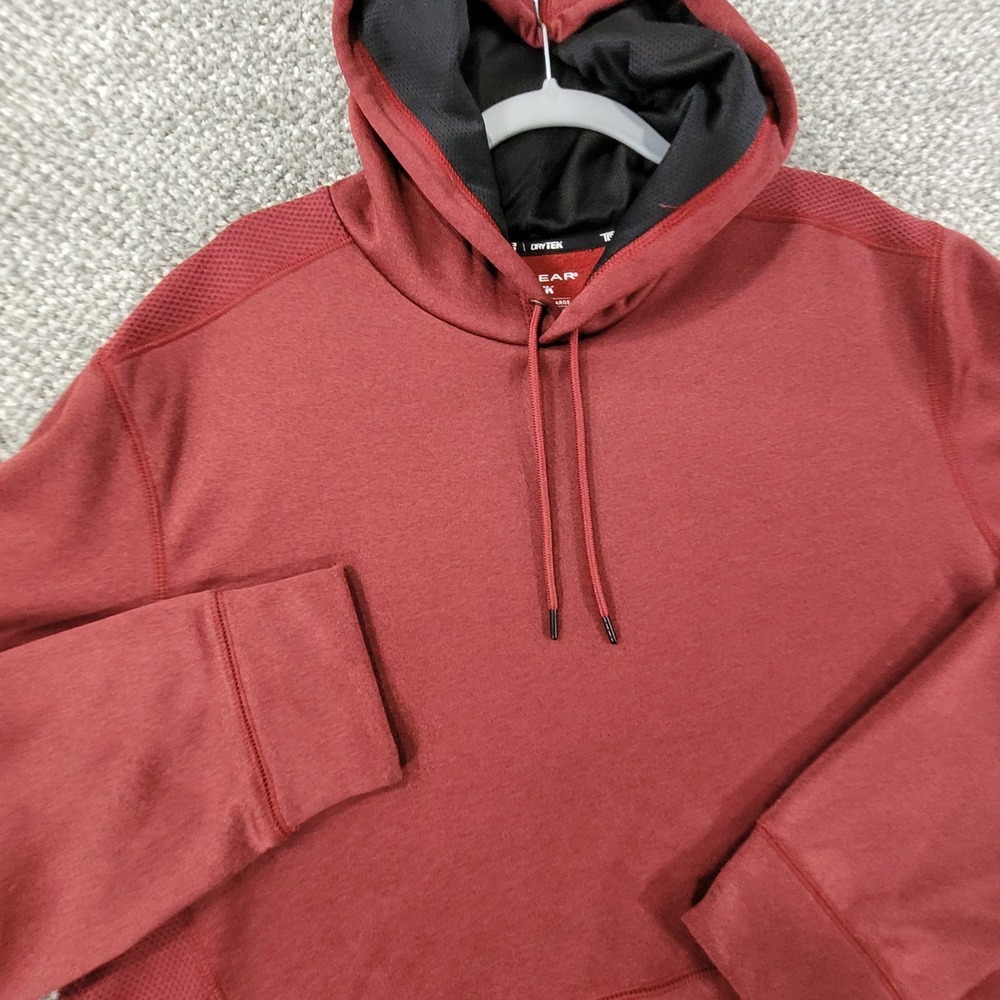 Tek Gear DryTek Mens XL Hoodie Burgundy Red Performance Athletic Sweatshirt